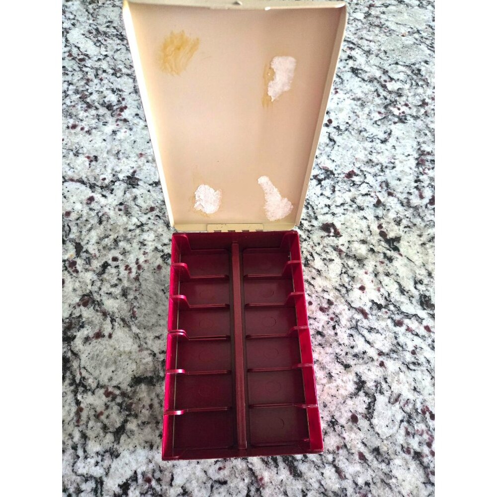 Vintage Kodak compartment file box picture slide metal box red/tan - Picture 3 of 8